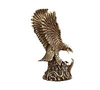 Brass Spread Wings and Fly Eagle Statue Sculpture Bronze Animal Statuette Figurine Home Decor Living Room Lucky Feng Shui Copper Decoration Ornaments Tea Pet Crafts Gifts Art collection