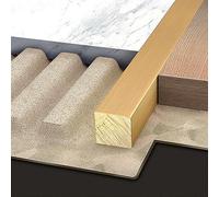Brass Square Floor Transition Strip, Heavy Duty Threshold Edge Trim, Seam Binder Gap Cover for Tile/Wood/Vinyl/Laminate/Carpet, Decorative Doorway Floor Divider Bar
