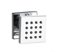 Brass Square Shower Body Spray Jets Wall Mounted Bathroom Adjustable Water Massage System with High Pressure Chrome Nozzles for Hydrotherapy Spa Experience(G1/2)