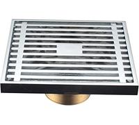 Brass Square Shower Drain 100x100MM High Flow Floor Waste Drain with Removable Cover Stainless Steel Filter Rose Gold Finish for Modern Bathrooms