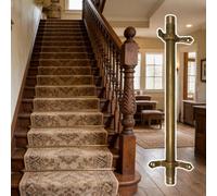 Brass Stair Carpet Rod Brackets, Matte Stair Carpet Rods Brackets for Hotel/Art Galleries/Office Scenes, 5 6 10 12 14 15 16 Pack Stair Carpet Holder Tubular Pole(5 Pack,44in (112cm))