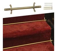 Brass Stair Carpet Rod Set - 12pcs 48 Inch Tension Holders for Secure Carpet Installation in Villa, Hotel, Museum - Durable Staircase Bracket Hardware