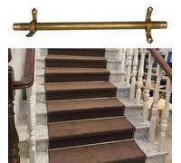 Brass Stair Carpet Rods - 12 Pcs Set for Secure Carpet Runners, Adjustable Tubular Holders for Home, Villa, Hotel, Museum - Custom Length 34in (86cm)