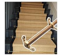 Brass Stair Carpet Runner Rods - 12 Pack 50 Inch Tread Bracket Set for Villa, Hotel, Museum - Durable Carpet Holders for Safe Stair Protection