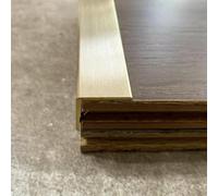 Brass Stair Nosing Edge Trim - Metal Stair Edge Protector for Wood Stairs, Narrow Floor Transition Strip and Safety Step Tread Edging Guard