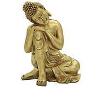 Brass Statu 10.63"(H) Napping Indian Buddha Statue Gold Resin Home Decor Housewarming Gift Bs107