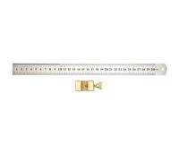 Brass Steel Ruler Positioning Block, Woodworking Line Scriber Locator Measuring Tool with 300mm Ruler, Precision Scribing Guide for Carpentry and DIY Projects