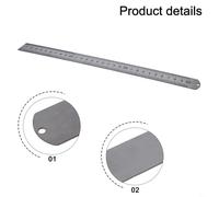 Brass Steel Ruler with Metal Stop, Marking Gauge Tool for DIY Woodworking, Double-Sided Measuring Scale in cm and inches, 30cm/12in Stainless Steel