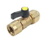 Brass Stop Valve for 13 mm and 15 mm Garden Hose, Solid Brass Tap Adapter, Drip Free Garden Hose Distributor with Continuous Control, Water Flow Regulator for 1/2 Inch and 5/8 Inch Hose