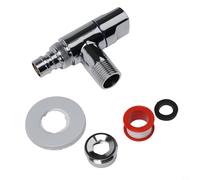 Brass Stop Valve for Washing Machine, G1/2 G3/4 Wall Mount Angle Valve with Metal Handle, Quick-Opening Water Shut Off Valve for Kitchen Bathroom Toilet Shower(Silver)