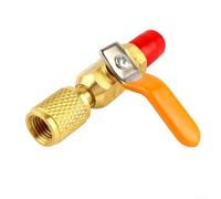 Brass Straight Ball Valve Adapter 1/4 Inch HVAC Tool | Reduces refrigerant loss, brass construction, 1/4 for sae fit, R410A compatible, HVAC for service essential