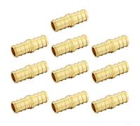 Brass Straight Coupling Crimp Fittings for PEX-B Plumbing Pipe Hose Tubing, for ASTM F1807 NSF 61 372 Certified, Compatible with PEX A/B/C Pipes, Copper(10pcs 1/2inch)