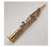 Brass Straight High-pitched Bb Flat Saxophone Wind Instrument Natural Shell Key Carve Pattern With Case Saxophone for Student