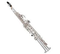 Brass Straight High-pitched Saxophone Bb B Flat Sax Wind Instrument Natural Shell Keys Carve Pattern Saxophone for Student (Color : 03)