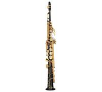 Brass Straight Saxophone Bb Flat Sax Saxophone Woodwind Instrument Carve Pattern (Color : Bk)