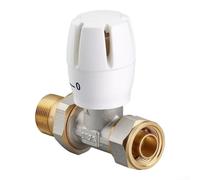 Brass Straight Thermostatic Valve for Radiators,Temperature Control | Temperature Control in Central Heating, Robust Leak-Proof Design for Easy Replacement and New Installations