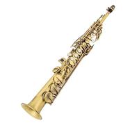 Brass Straight Treble Sax Saxophone Bb B Flat Woodwind Instrument Natural Shell Key Carve Pattern