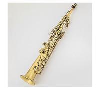 Brass Straight Tube High-pitched Saxophone Bb B Flat Sax Instrument With Carve Pattern Saxophone for Student
