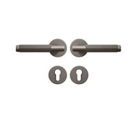 Brass Stripe Door Lock Grey Interior Double Wood Lever Dummy Handle Linear 1Pcs(Dummy-Grey)
