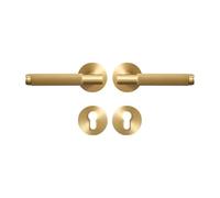 Brass Stripe Door Lock Grey Interior Double Wood Lever Dummy Handle Linear 1Pcs(Dummy-SB)