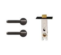 Brass Stripe Door Lock Grey Interior Double Wood Lever Dummy Handle Linear 1Pcs(Passage-Grey)