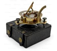 Brass Sundial Compass Copper-Antique Finish Embossed Case Handmade Navigation Tool, Wedding, Anniversary, Birthday, Travel Gifts (Triangle with Leather Box)