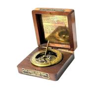 Brass Sundial Compass in Rosewood Box - Vintage Nautical Working Compass Gift for Men | Antique Maritime Explorer Instrument - Graduation, Retirement, Adventure Gift by Zomayra Handicrafts