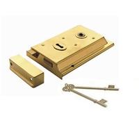 Brass Surface Mounted Rim Lock 152 x 100mm
