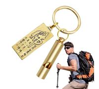 Brass Survival Whistle,Gold Brass Loud Coaching Whistle - Auspicious Car Keychains Pendant, Portable Training Supplies For Sports