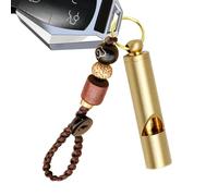 Brass Survival Whistle, Loud Whistles for Adults, Vintage Brass Coaching Whistle, Effective Keyring, Multifunctional Survival Tool for Camping, Hiking, Wilderness
