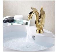 Brass Swan Style Gold Kitchen Sink Mixer Tap - Elegant Bathroom & Toilet Faucet Water-Tap for Modern Kitchens & Luxurious Basins Easy Installation
