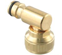 Brass Swivel Elbow Quick Connector 3/4 Inch Female Thread for Hose Reel Garden Tap Water Pipe Joint Outdoor Watering System Gold Fitting Easy Installation Leak-Proof Design