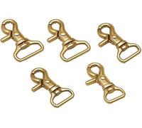 Brass Swivel Snap Hooks for Dog Leash Belt Bag Keychain and More 5 Pack Practical and Clips for Attaching Various Items (15mm). Heavy Duty Solution for Marine Rigging, Land Lifting and Outdoor Co...