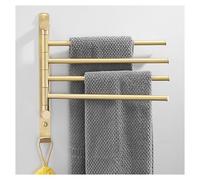Brass Swivel Towel Rack Bar Rails for Bathroom, Brushed Finish Wall Mounted Folding Arm Swing Out Hand Towel Bar Towel Hanger Holder Space Saving for Laundry gold