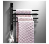 Brass Swivel Towel Rack Bar Rails for Bathroom, Wall Mounted Folding Arm Swing Out Hand Towel Bar Hooks Brushed Nickel Towel Hanger Holder Space Saving Laundry, Kitchen black