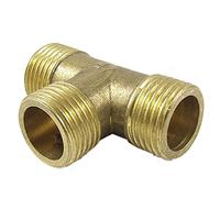 Brass T Shape Water Fuel Pipe Male Tee Adapter Connector 1 inch BSP Thread