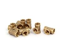 Brass T Shape1/2BSP Female Thread Shape Equal Pipe Connecting Fittings Jointers 8pcs