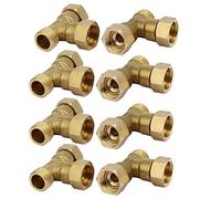 Brass T Shape1/2BSP Male to Female Threaded Shape 3-Way Pipe Fittings Connectors 8pcs