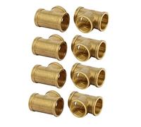 Brass T Shape1BSP Female Thread Shape Tube Pipe Connecting Fittings Connectors 8pcs