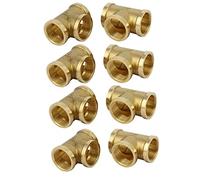 Brass T Shape3/4BSP Female Thread Shape Tube Pipe Connecting Fittings Connectors 8pcs