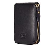 BRASS TACKS Leathercraft Credit Card Holder Zipper Card Cases Holder for Men Women Genuine Leather RFID Blocking Mini