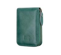 BRASS TACKS Leathercraft Credit Card Holder Zipper Card Cases Holder for Men Women Genuine Leather RFID Blocking Mini