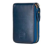 BRASS TACKS Leathercraft Credit Card Holder Zipper Card Cases Holder for Men Women Genuine Leather RFID Blocking Mini