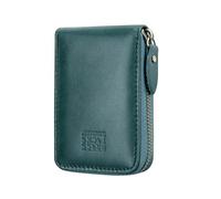 BRASS TACKS Leathercraft Credit Card Holder Zipper Card Cases Holder for Men Women Genuine Leather RFID Blocking Mini