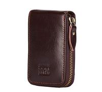 BRASS TACKS Leathercraft Credit Card Holder Zipper Card Cases Holder for Men Women Genuine Leather RFID Blocking Mini