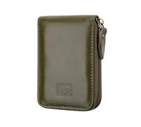 BRASS TACKS Leathercraft Credit Card Holder Zipper Card Cases Holder for Men Women Genuine Leather RFID Blocking Mini