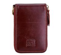 BRASS TACKS Leathercraft Credit Card Holder Zipper Pocket