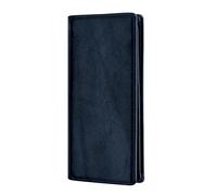 BRASS TACKS Leathercraft Men's Long Wallet - Vintage Crazy Horse Leather Checkbook Wallet, Slim Bifold with ID Window & Card Slots - Western Organizer for Suit Pocket