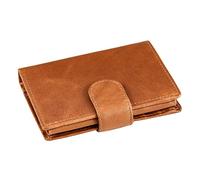 BRASS TACKS Leathercraft Men's Wallets Full Leather Vintage Handmade Vertical Tri-Fold Wallet for Women RFID Blocking Small Multi Card Case Purse