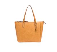 BRASS TACKS Leathercraft Tote Bags for Womens Top Handle Handbags Ladies Shoulder Bags Large Capacity PU Leather with Zipper for Work Shopping School Travel (Orange)
